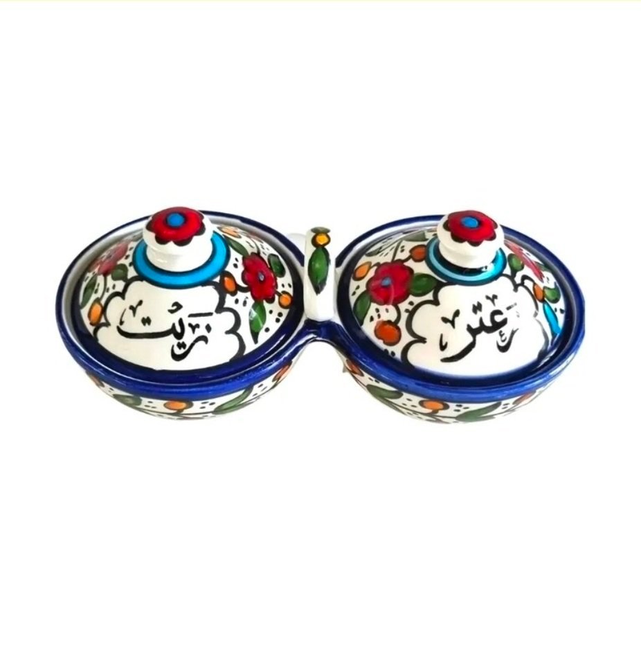 Handmade Ceramic (Zait w Zaater ) Basket اطباق تقديم سيراميك( زيت و زعتر )