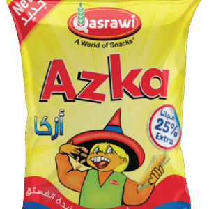 Azka Puffed Corn Peanut Butter Taste 
أزكا ذرة منفوشة بزبدة الفستق