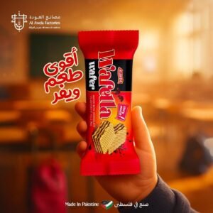 AL AWDA Wafella ( Wafer with Chocolate Flavored Filling)
 ويفر العودة محشو بكريمة الشوكولاتة