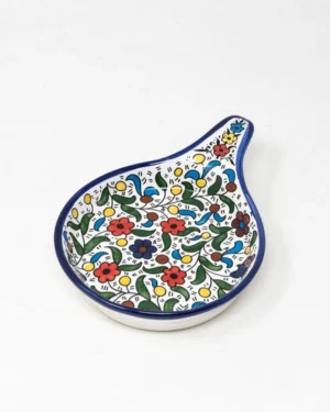 Round Ceramic Plate ( 3 x 13 x 13 cm )   صحن سيراميك خزف خليلي دائري