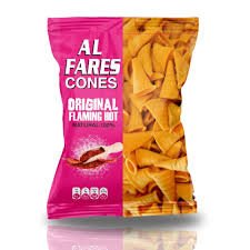 Al Fares Flaming Hot Flavor (120 g) الفارس مقرمشات الذرة بنكهة الحار نار