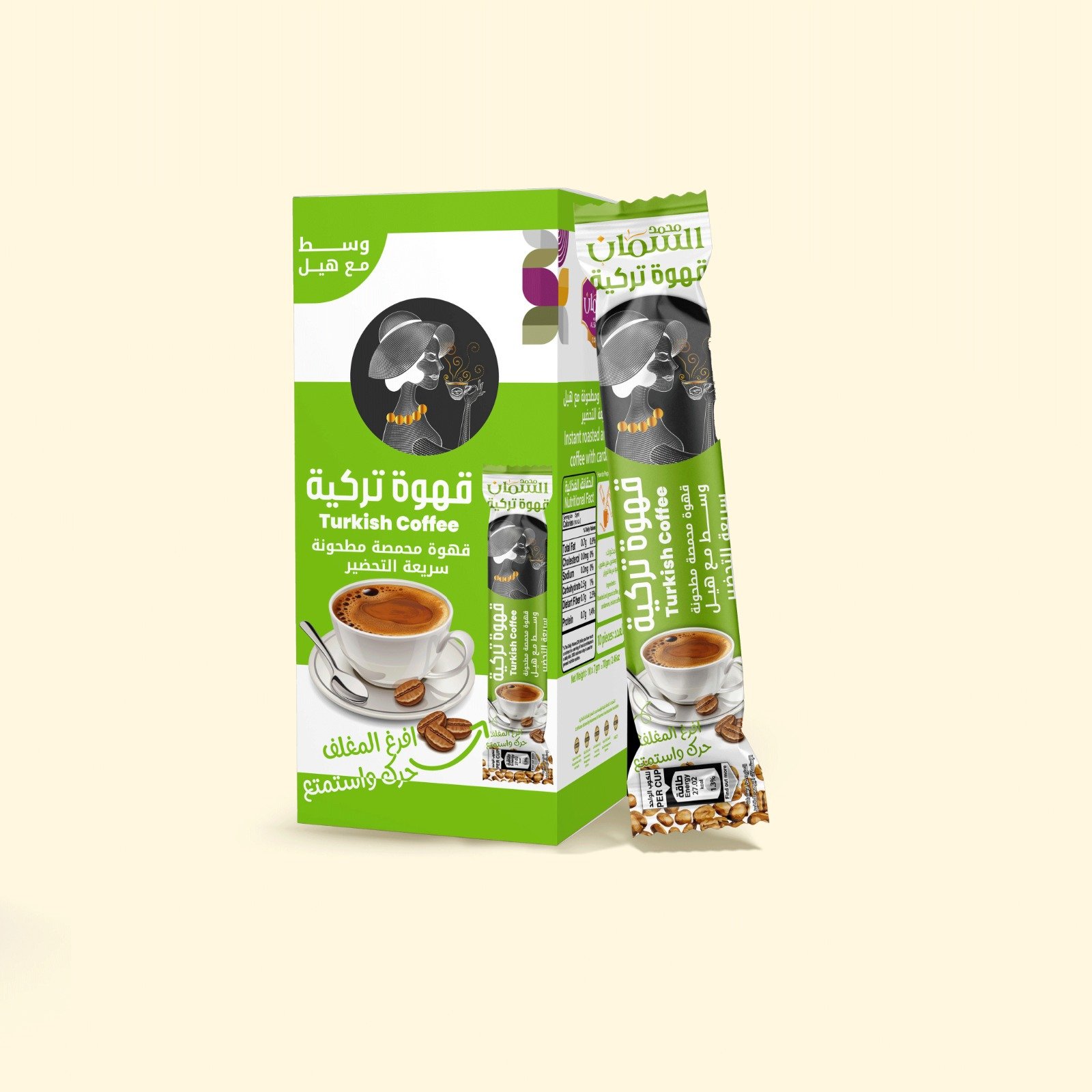 TURKISH COFFEE MOHHAMAD AL SAMMAN (Box 10 sachets) قهوة تركية محمد السمان ظرف