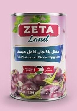 ZETA Full Pasteurized Pickled Eggplant 540 grams  مخلل باذنجان كامل مبستر