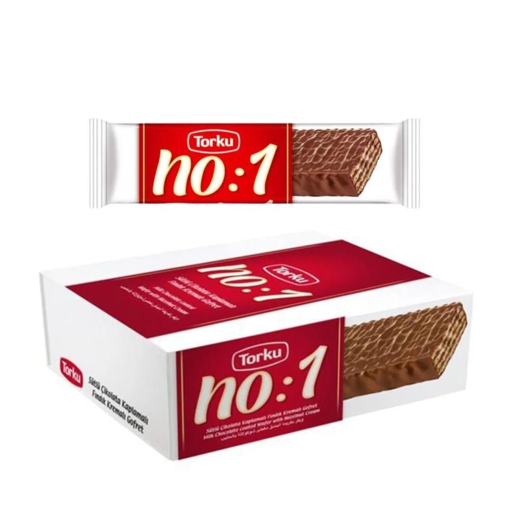 (Torky no:1) Milk Chocolate Coated Wafer with Hazelnut Cream Box
ويفر بكريما البندق مغطى شوكولاته بالحليب